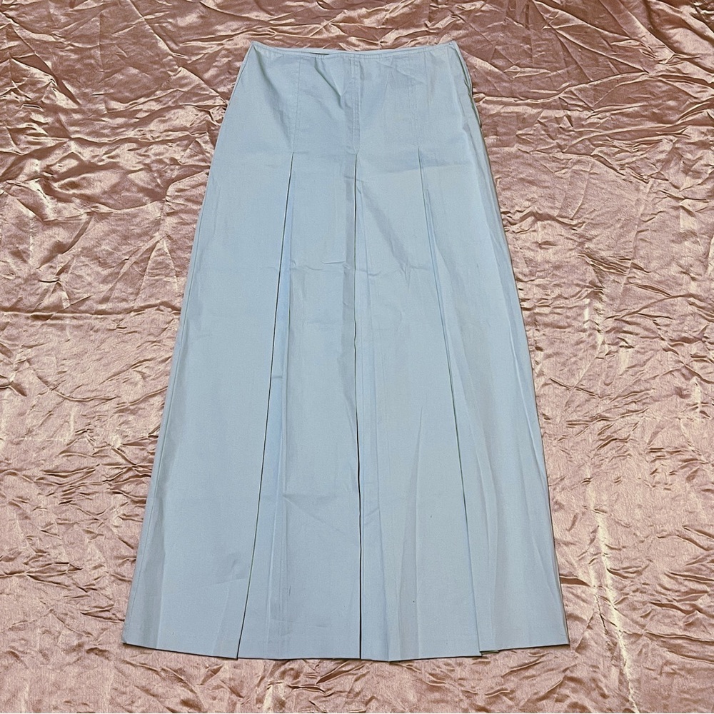 Italian Baby Blue Pleated Midi Skirt (2)
